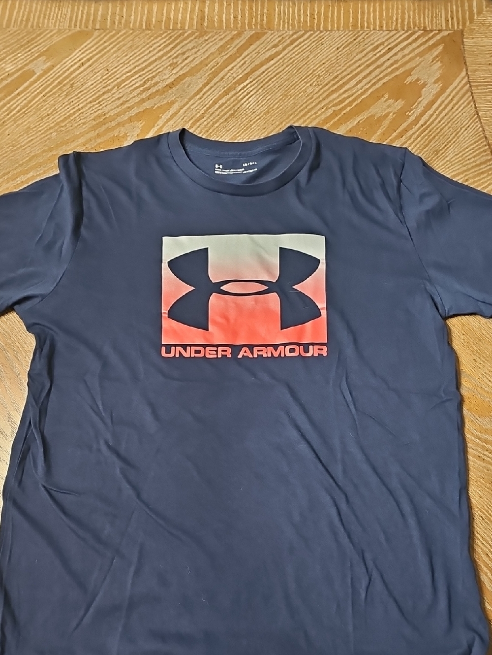Under Armour Navy Short Sleeve Logo Tee with Gradient Accent